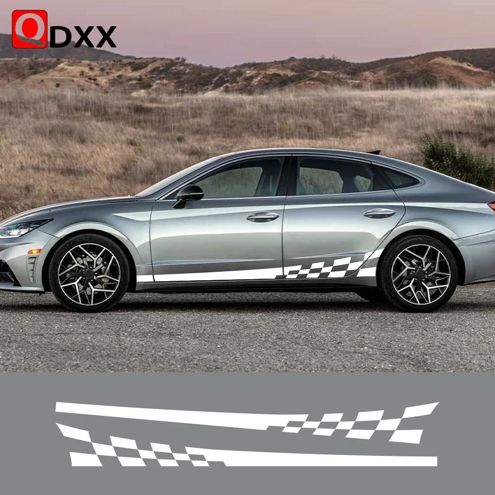For Hyundai CRETA EON EQUUS i10 i20 i40 IONIQ IX25 IX55 KONA Auto Accessories 2PCS Car Door Side Sticker Vinyl Film Decal