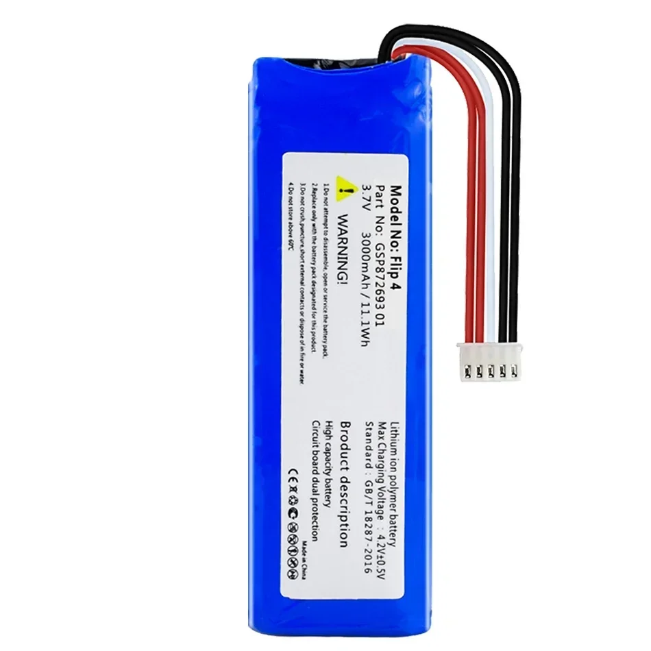 Speaker Battery GSP872693 (GSP872693 01) 3000mAh for JBL Flip 4, Flip4 Special Edition Replacement Batteria