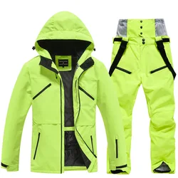 2024 wind dichte Outdoor-Mann Ski-Sets Kapuzen jacke Hosen Frauen Schnee anzüge Bergsport warme männliche Snowboard Outfits Kleidung