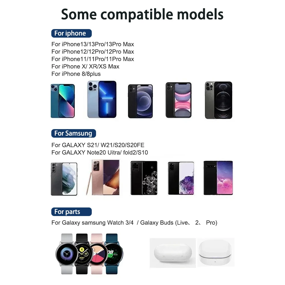 3 In 1 Wireless Charger Stand 30W Fast Charging Station For Samsung Galaxy S23 S22 Watch 6 Pro/5/4/3 Active 1 2 Buds 2 Pro Plus