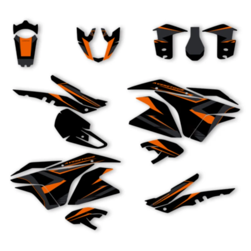 

DSMTECH Custom Motorcycle Graphics For KTM 2003 2004 2005 2006 2007 2008-2016 ADV1050 1090 1190 RS Decal Stickers Kits 005