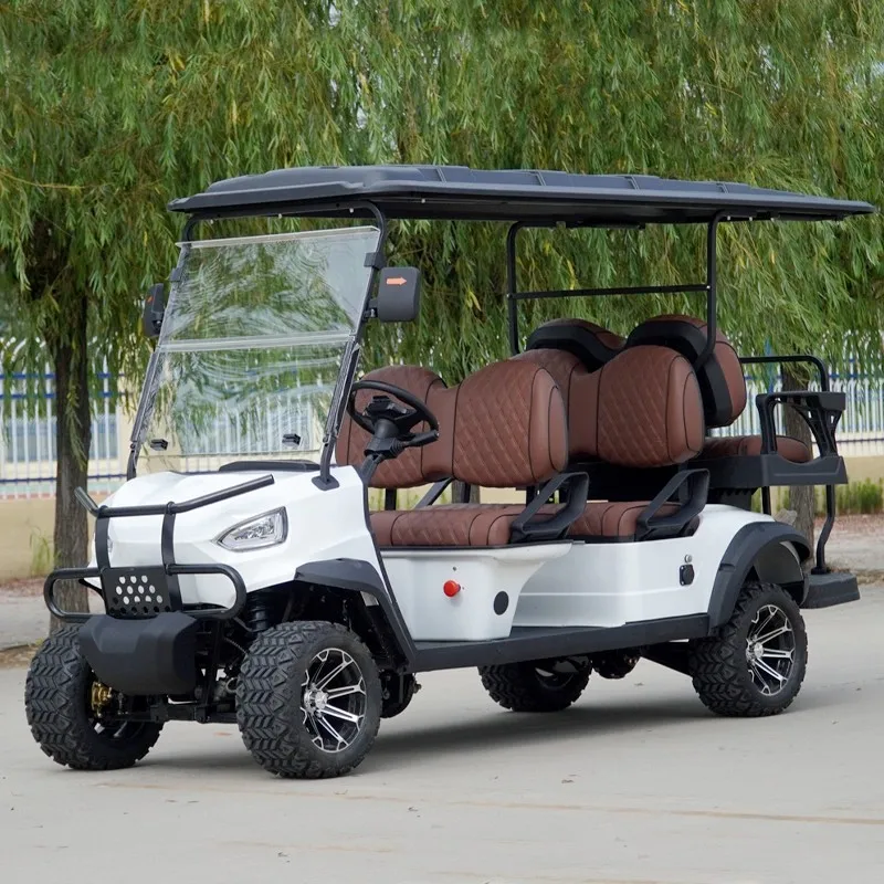 Solar Powered 4 6 Seater Off-Road Vehicle 72V High Quality Electric Golf Club Car China Lithium Acid Battery Supplier