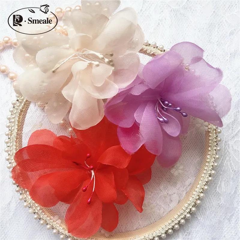 Multicolor Organza Flowers, Handmade Accessories, Bridal Clothing Headdress, RS2790