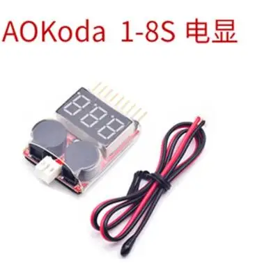 Indicador de voltaje de batería AOK-041, probador de batería 2 en 1 1-8S/5 en 1/1-6S Mini/2-6S con alarma de zumbador de bajo voltaje para modelos RC