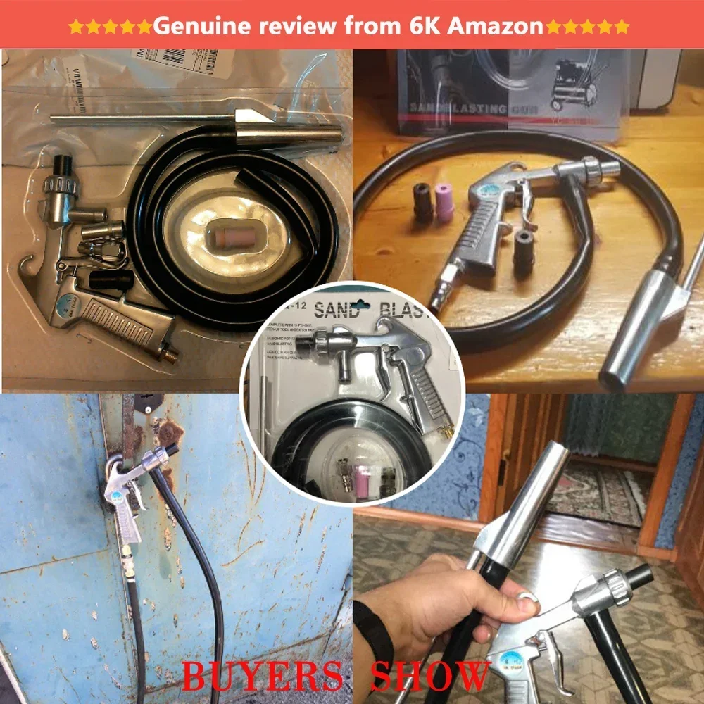 Imagem -03 - Air Brush Spray Gun Kit Jateamento de Areia Abrasiva Jateamento Máquina Tubo de Bico Ferrugem Remover Armários de Jateamento Pcs