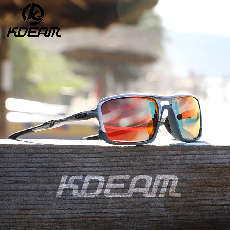 

KDEAM New High End Polarized Sports Sunglasses with Ultra-light TR90 Frame Color Blocking Design Outdoor Dazzling Sun Glasses