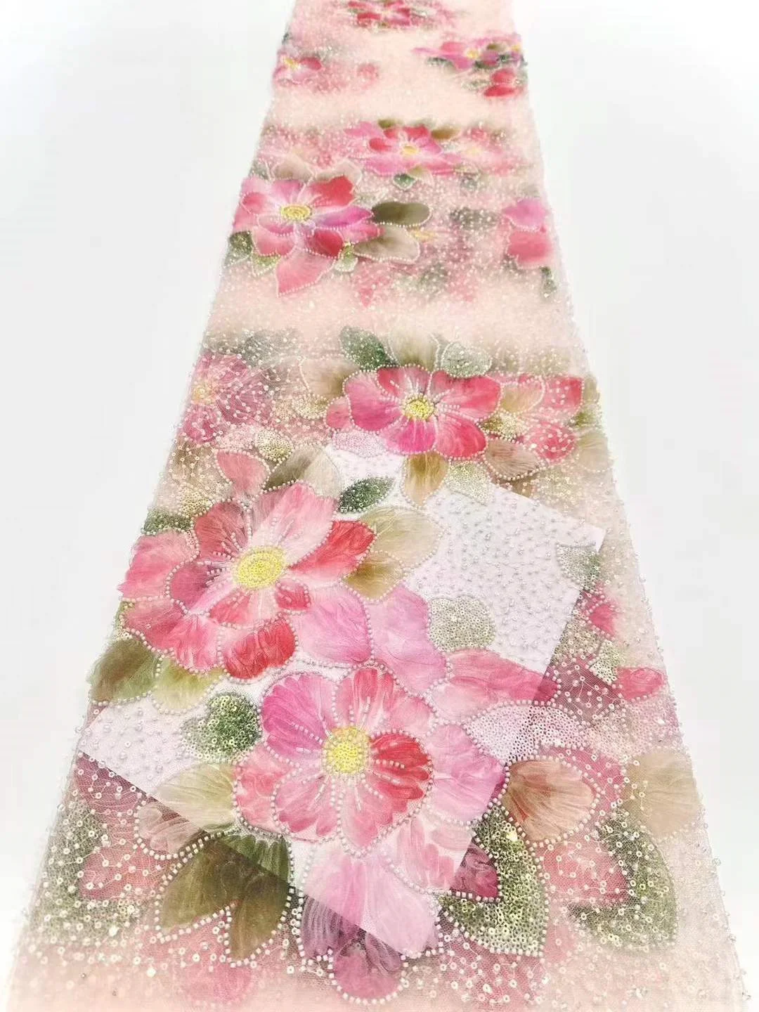 

2025 Fashion Elegant French Tulle Lace Fabric Embroidery Lace High Quality African Nigerian Tulle Lace Fabric For Bride Dresses