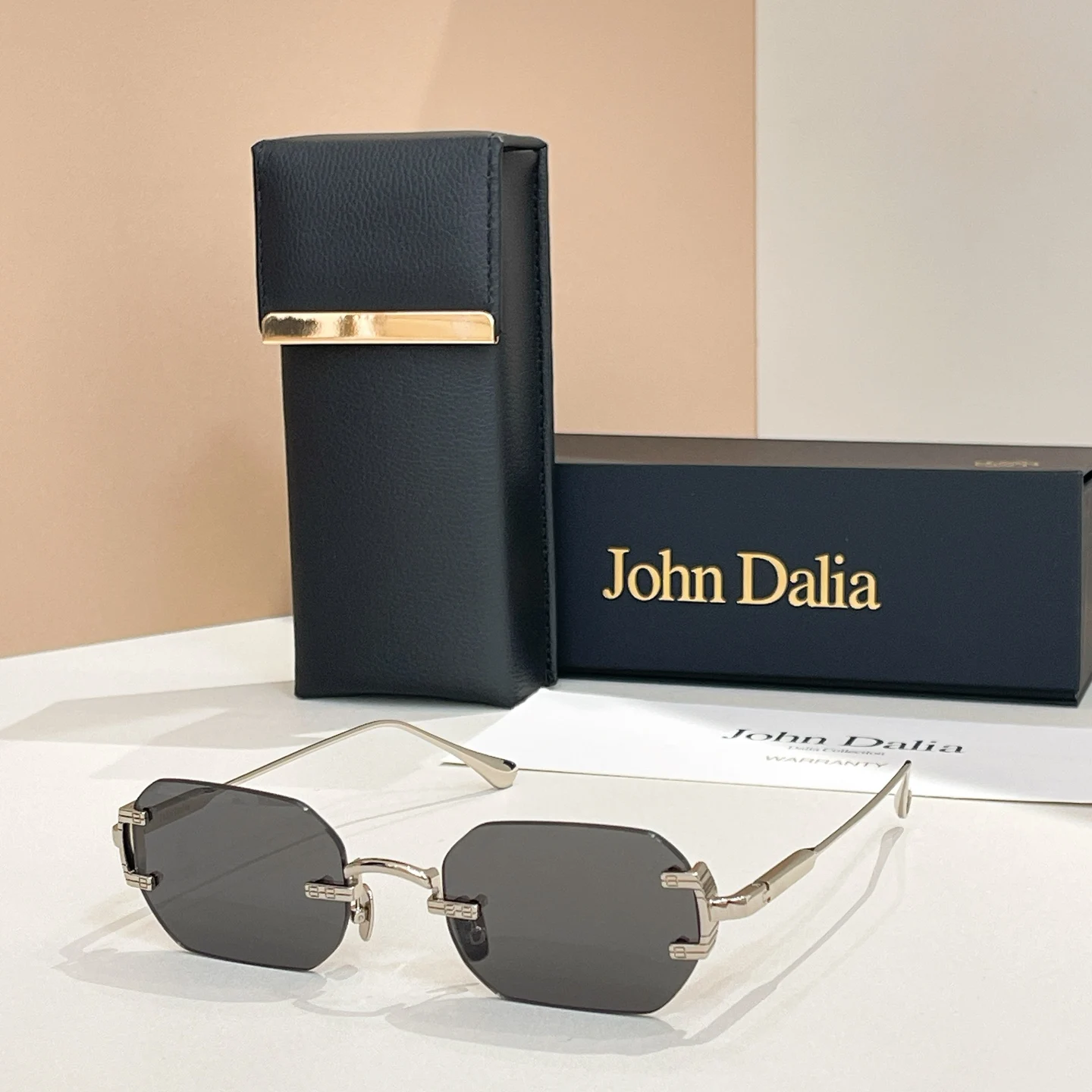 Voor JOHN DALIA JD AMARU mode Randloze Outdoor Sport Zonnebril Mannen Gepolariseerde UV400 Premium Vrouwen Paar Brillen Met Doos
