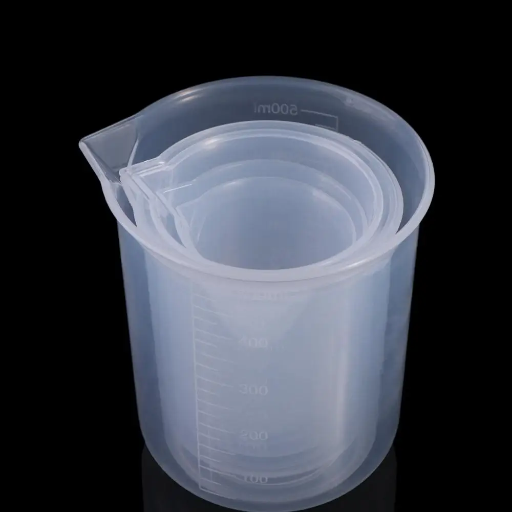 Lightweight with Scale Transparent for Kitchen Laboratory Test Stackable Mixing Cups Measuring Cup Beaker Graduated Cylinder