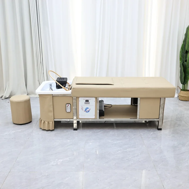 High Quality Thai Massage Shampoo Bed With Stainless Steel Salon Furniture Head Spa Washing Massage Bed Hair Salon Equipment