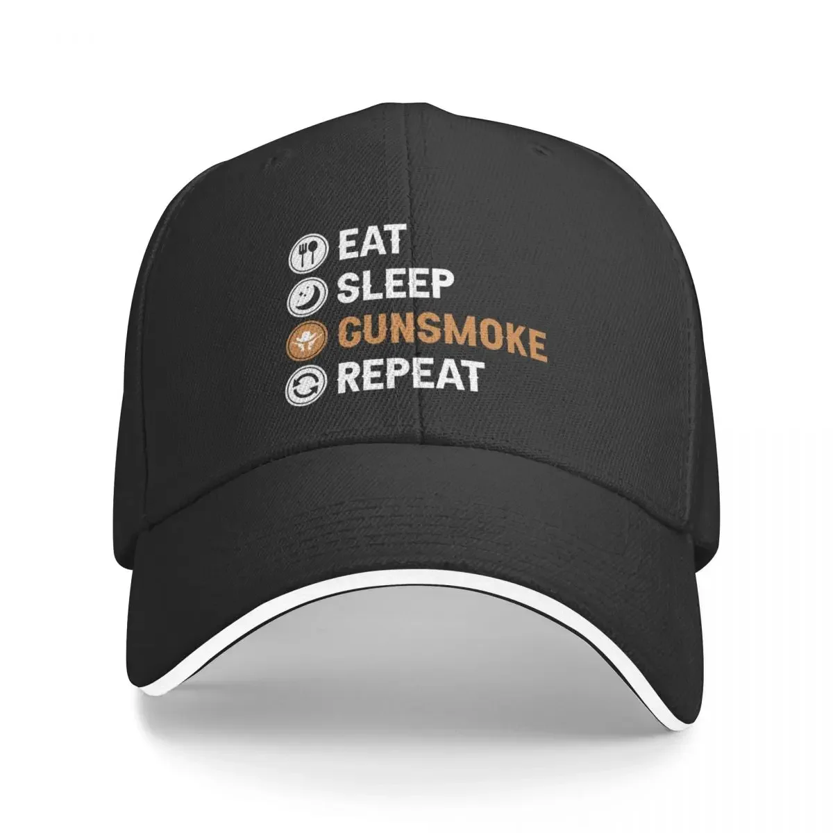 

Eat Sleep Gunsmoke Repeat Baseball Cap Bobble Hat Ball Cap Uv Protection Solar Hat Mens Women's