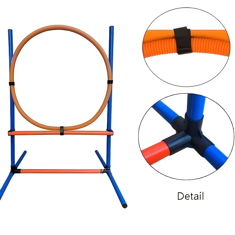 

Оборудование для тренировок по аджилити для собак: набор для щенков с прыжковыми кольцами, уличная полоса препятствий для собак для двора и парка, для дрессировки питомцев