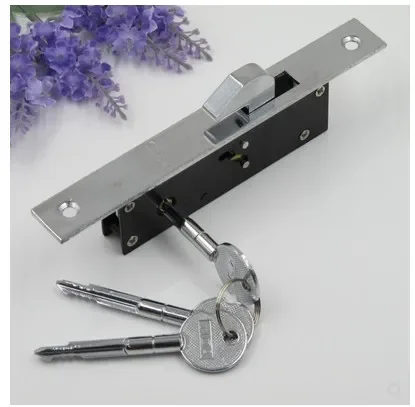 Imagen 2 del producto Cerradura de gancho para puerta corredera, cerraduras de ventana de aleación de aluminio, cerradura de suelo de puerta de madera de seguridad antirrobo con llaves cruzadas para puerta de madera