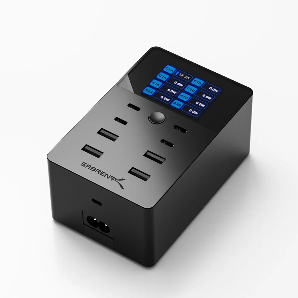 

8-Port USB Charging Station with 100W USB-C PD, Fast Charging Ports, LCD Display, and PPS for Travel