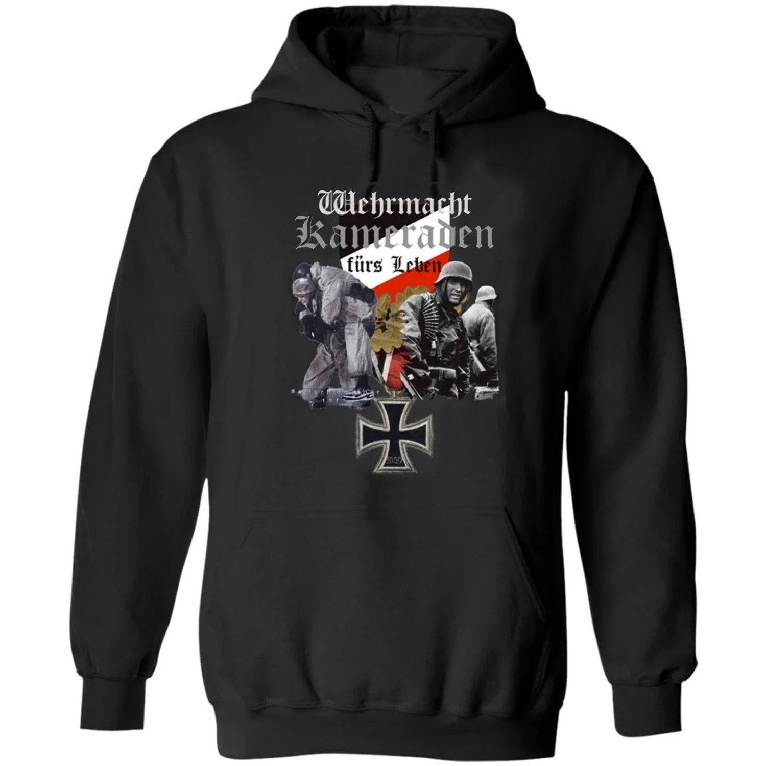 Wehrmacht Mission and Glory Lifelong Comrade In Arms Pullover Hoodie 100% Cotton Comfortable Casual Mens Sweatshirt Streetwear