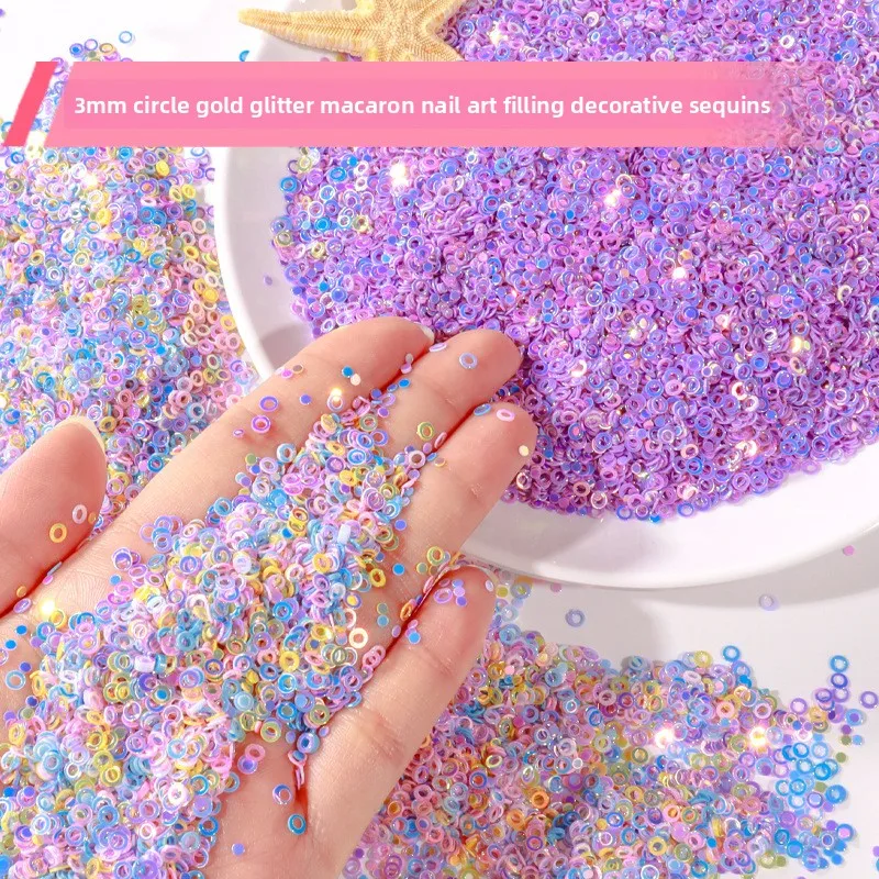 Golden Macaron Sequins Slime Filler DIY Hairpin Decor Cherry Blossom & Butterfly Empty Peach Heart Plum Blossom Circle Craft Sup