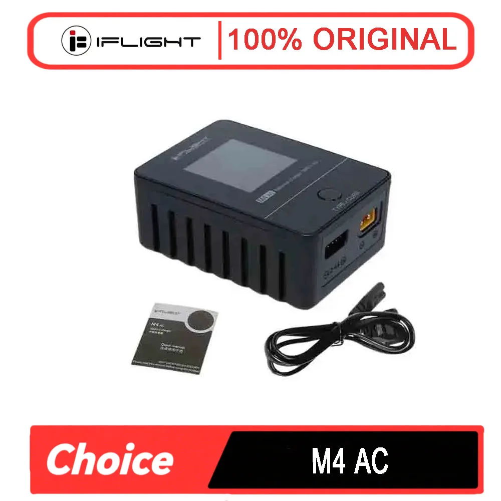 

IFlight M4 AC 30 Вт 2,5 А Умное балансное зарядное устройство 2-4S Полный дисплей угла обзора 100-240 В XT30 Выход для гоночного дрона FPV