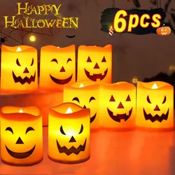 Halloween Electronic Candle Lights Ghost Festival Party Pumpkin Lights Ornaments Horror Night Lights Halloween Home Decorations