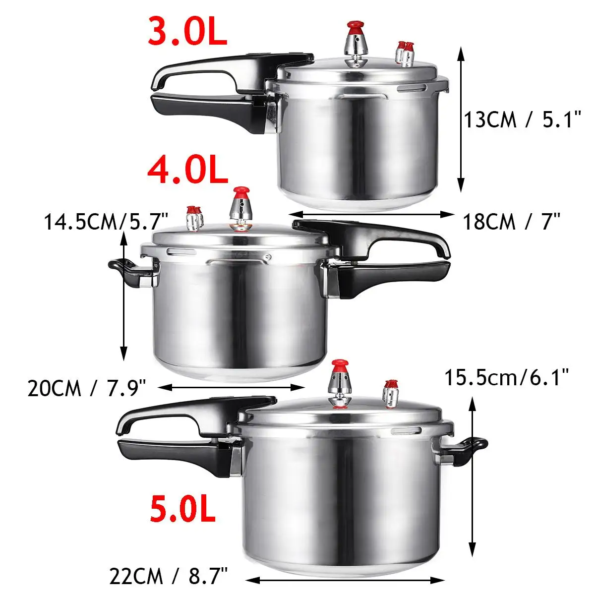 18cm/20cm/22cm  Kitchen Pressure Cooker Electric Stove Gas Stove Energy-saving Safety Cooking Utensils Aluminum Alloy