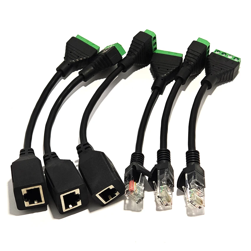 10cm RJ45 To 4pin Terminal RJ45 Female Terminal Block Ethernet Pressure Free Crystal Head Terminal Network Adapter