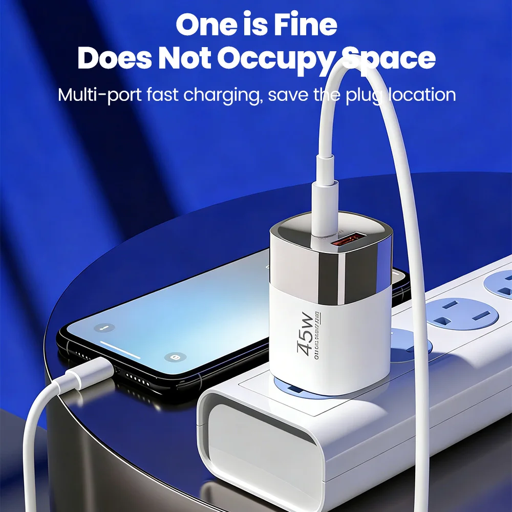 45W Quick Charger High Power Fast Charging PD3.0 QC3.0 EU/UK/US Plug Charger Adapter For iphone 17 16 15 Samsung POCO Xiaomi