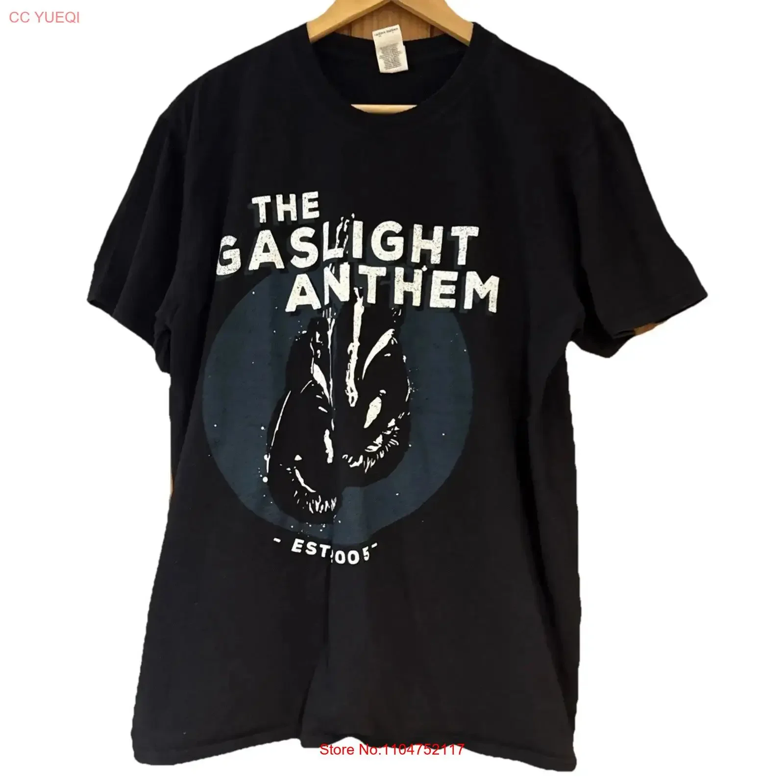 The Gaslight Anthem Vintage Black Band T Shirt Size Large vintage Washed fashion homme Stylish streetwear Soft Slightly Casual