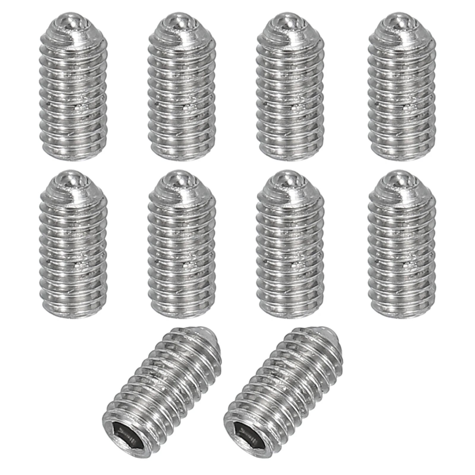 6-20Pcs M3 M4 M5 M6 M8 304 Stainless Steel Hex Socket Spring Ball Point Grub Screws Ball Point Set Screws for Industrial Machine