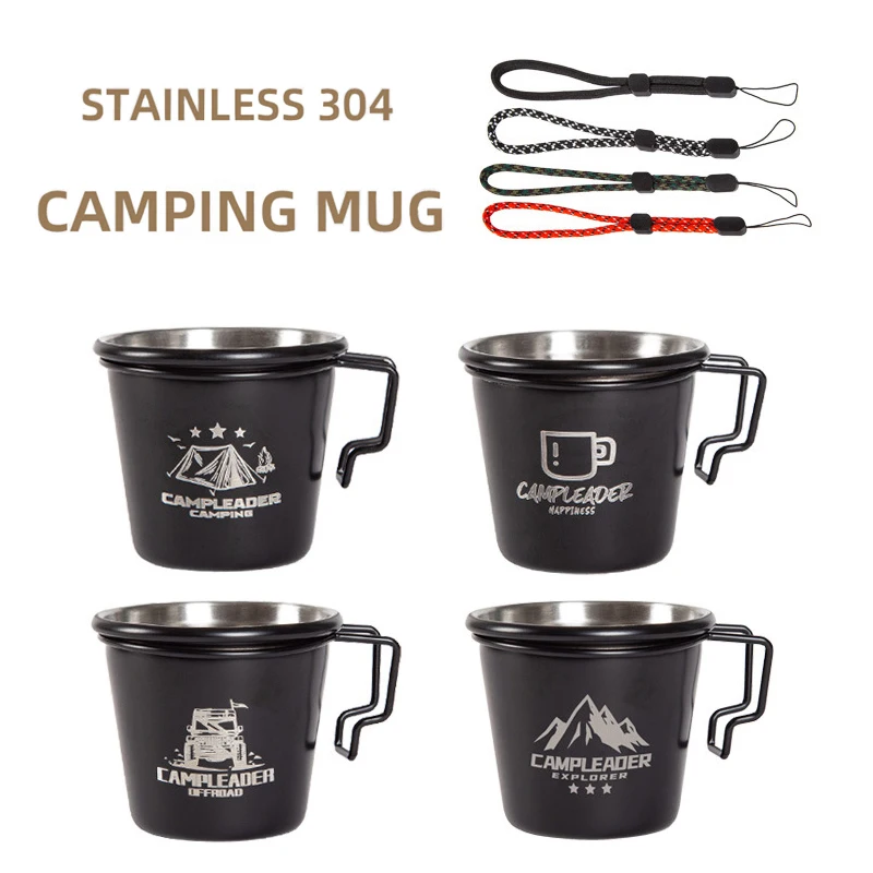 Mini Stainless Steel Handle Beer Cup, Coffee Tumbler, Tea, Milk, Water Metal Cups, Mugs with Strap, Home and Outdoor, 70ml