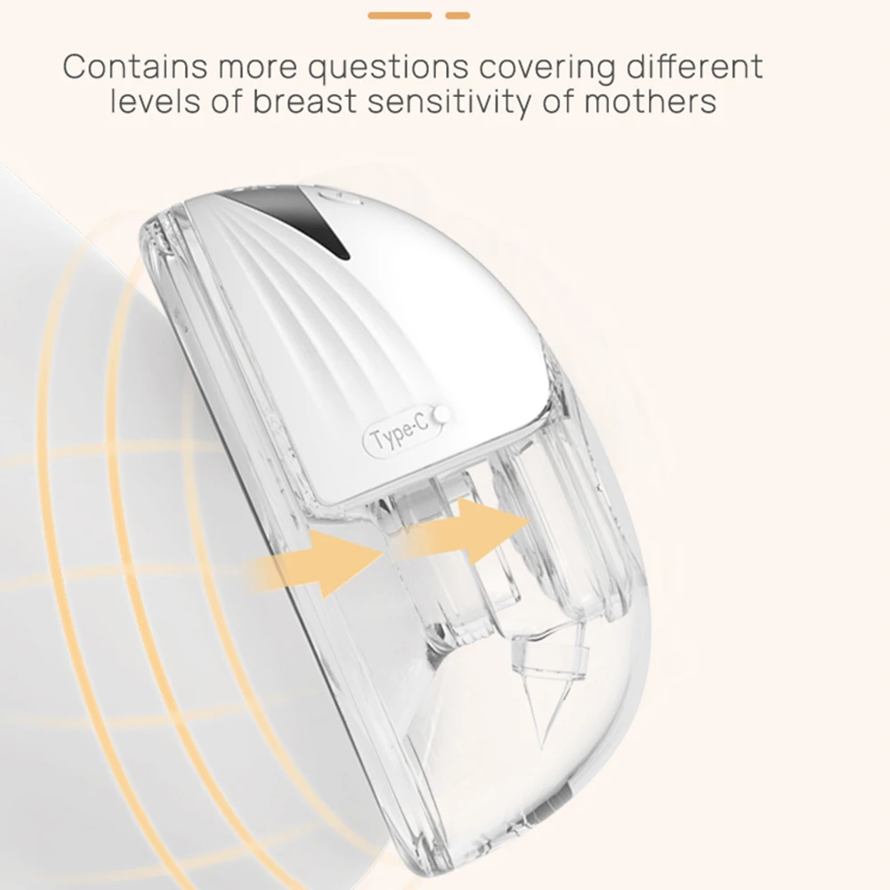 مضخة حليب الثدي الكهربائية اللاسلكية يمكن ارتداؤها بدون استخدام اليدين، شاشة LED غير مرئية خالية من مادة BPA، على شكل قذيفة، مقشر حليب الثدي المحمول #6