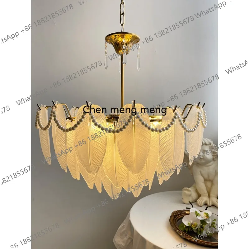 

French living room chandelier retro light luxury dining room bedroom, cloakroom, lamps