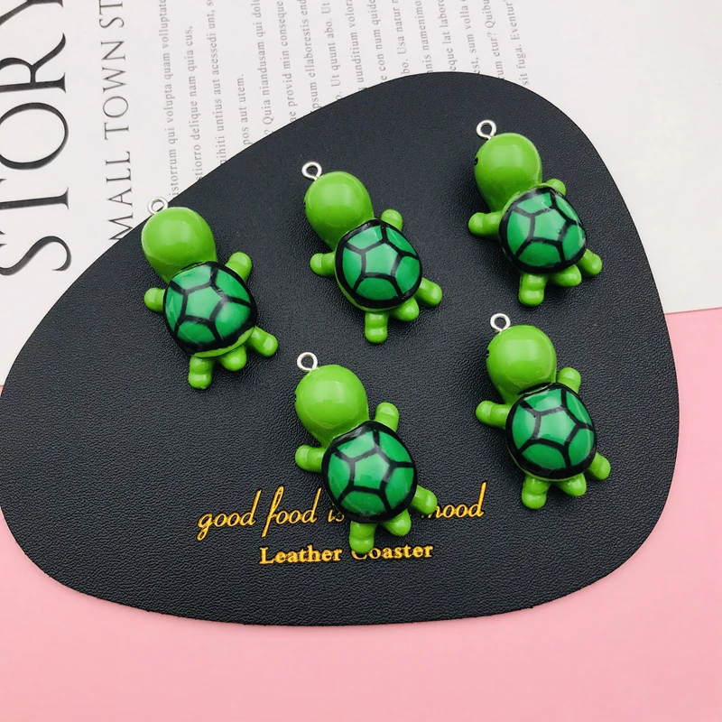 10pcs Resin Flatback Cute Miniature Animal Turtle Charm Pendant for Earring, Keychain, Jewelry, Scrapbooking, DIY, Necklace