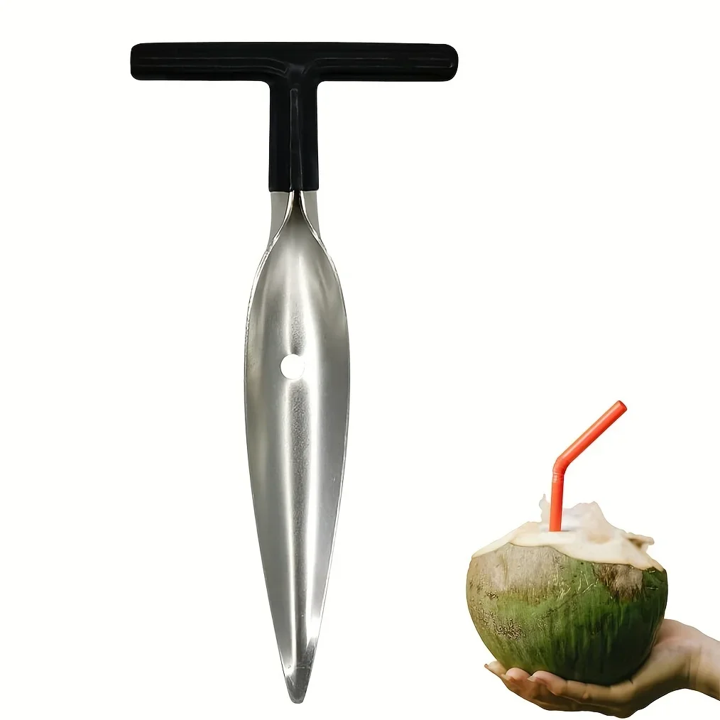 

Stainless Steel Coconut Bottle Opener Fruit Hole Tool, Reusable Coconut Shovel Labor-saving Durable Safe Drilling Tool