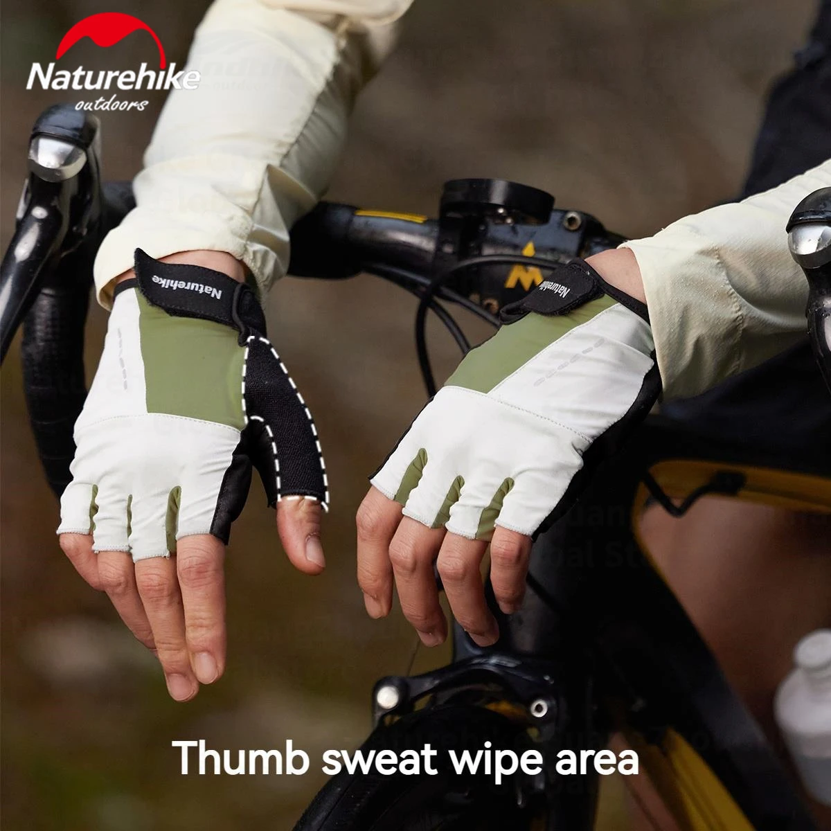 Naturehike-guante de Ciclismo de medio dedo, guantes sin dedos para motocicleta, antideslizantes para montar, deportes de Fitness, absorción de golpes 3D, Verano