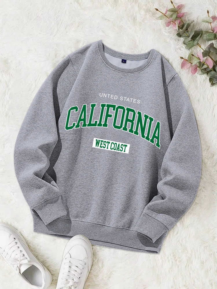 United State California Printing Women Hoodies Harajuku Crewneck Hoodie Fashion Oversize Hoody Fleece Warm Comfortable Tracksuit