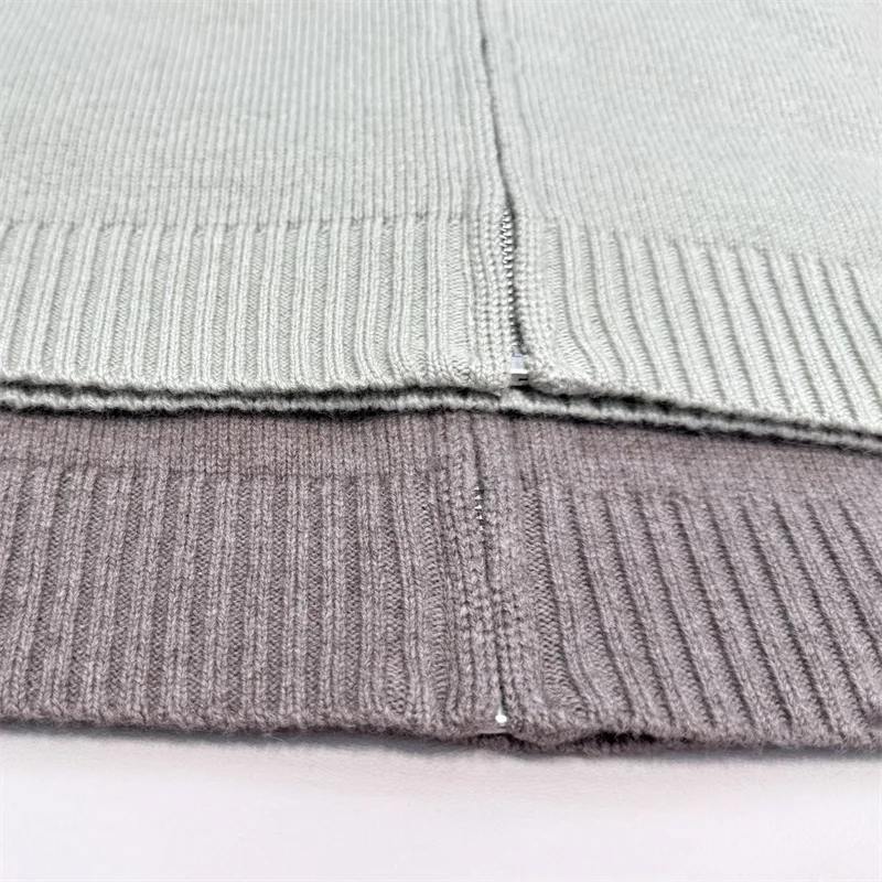 Cárdigan para mujer, nuevo top de manga larga ajustado de punto elástico para otoño 2025, suéter de mezcla de lana para mujer, prendas de punto con cuello tipo Polo