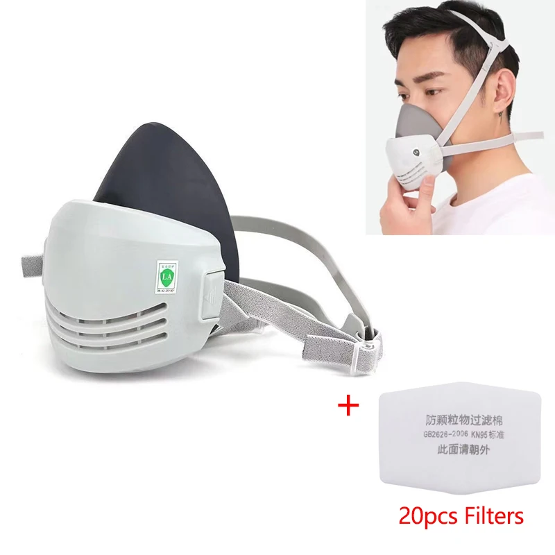 Protective Mask With Replaceable Filters Dust Mask Respirator Suitable For Spraying Polishing Mining Industry Safety Work