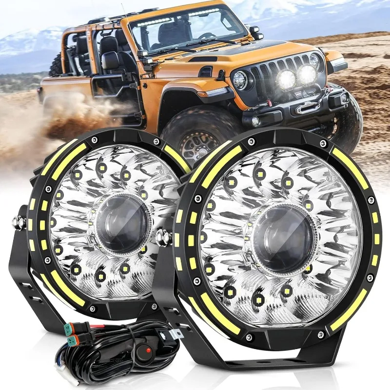 360-PRO Series Round LED Offroad Lights, 7 Inch 230W Round Driving Lights LED Light Bar for Trucks Car