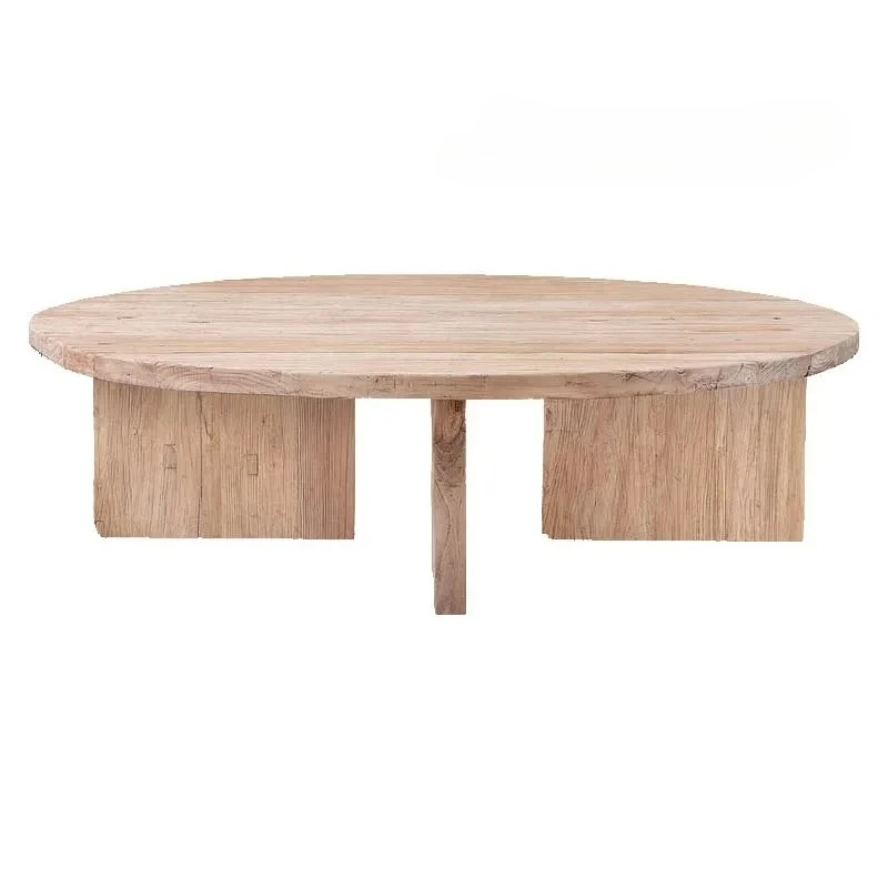 Mesa de centro Wabi, troncos de madera maciza, redonda medieval, diseño de olmo viejo, mesa de té de diseño, nogal pequeño