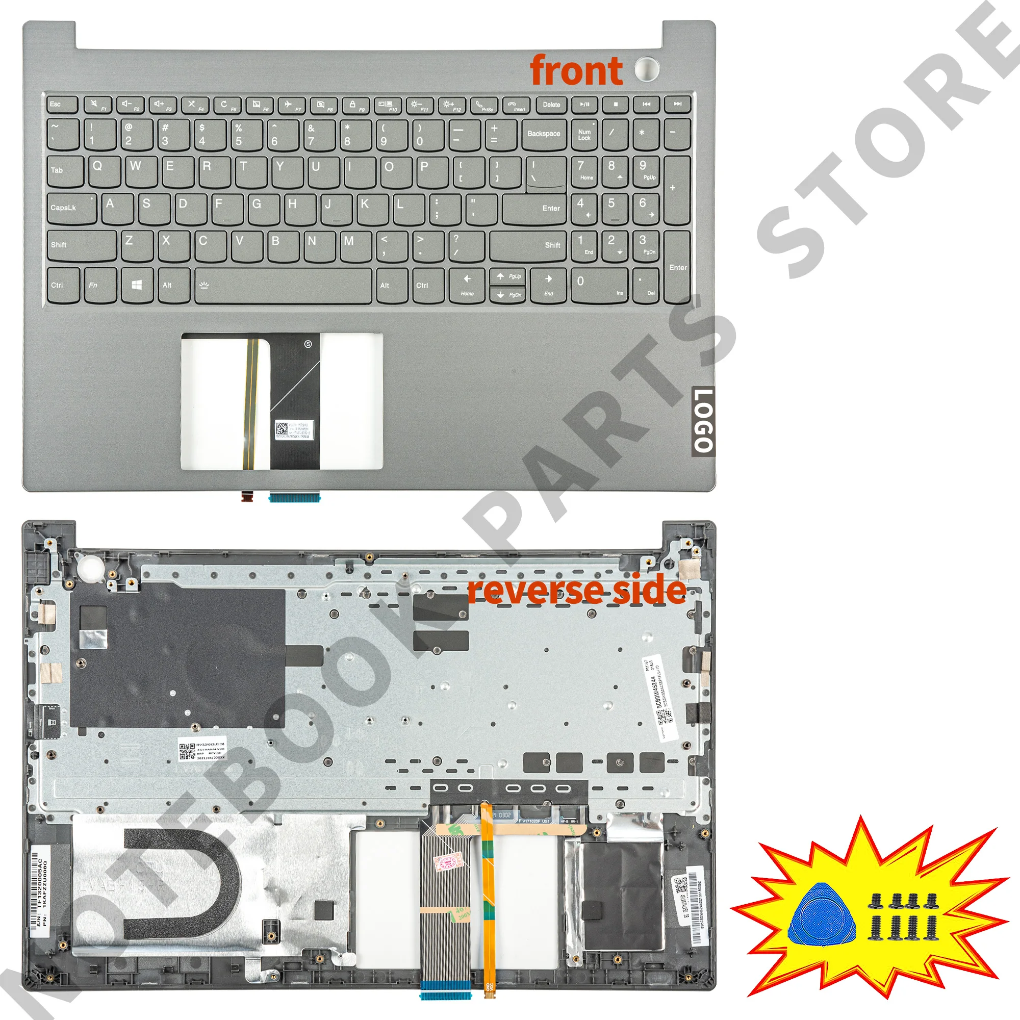 

With Backlit Keyboard For ThinkBook 15 15-IIL 15-IML Palmrest Upper Laptop Housing Case New Original Replacement