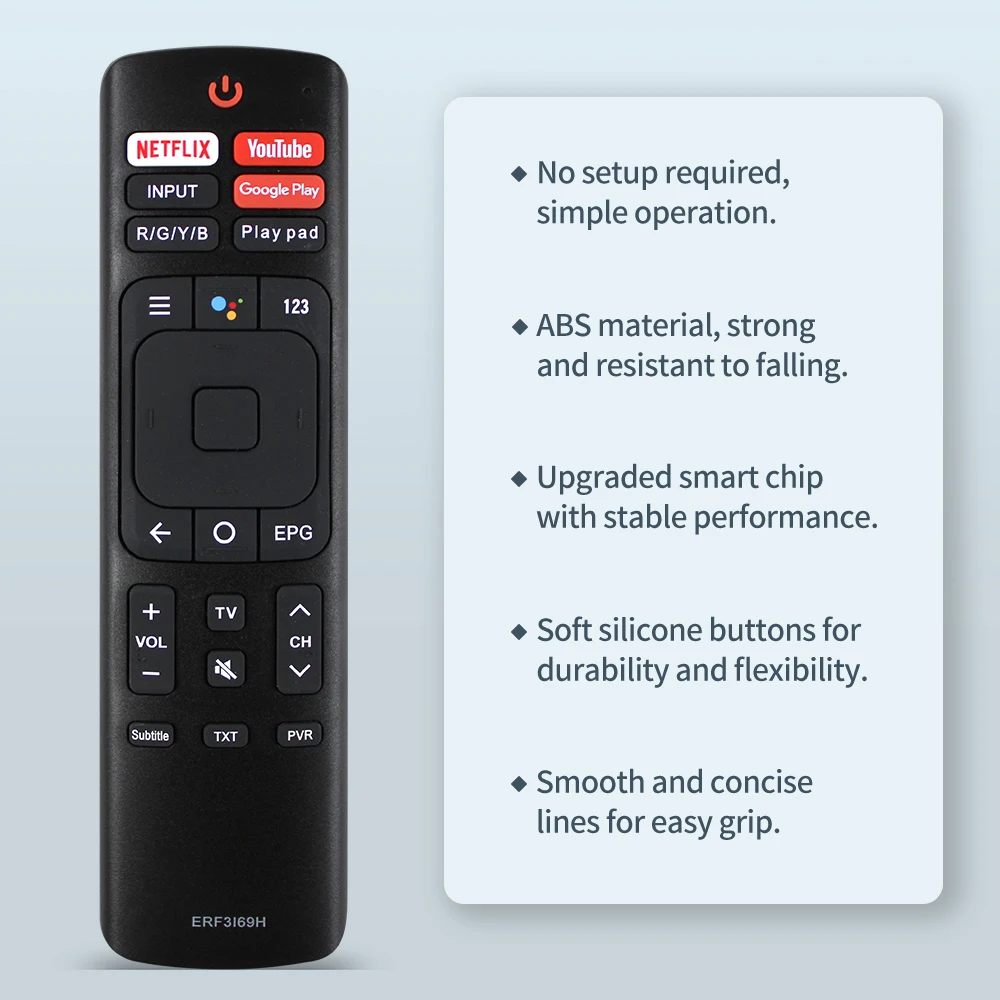 New Replacement ERF3I69H Remote Control Suitable For Hisense LCD 4K UHD TV with NETFLIX YouTube Button