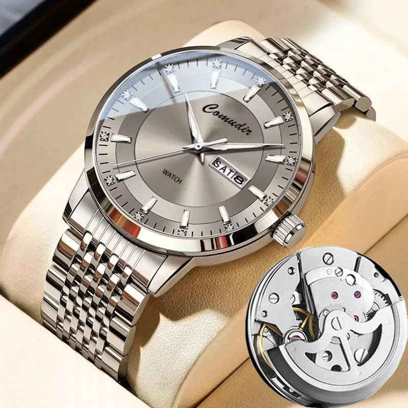Business Mens Quartz Wristwatch Hollow Design Waterproof Luminous Calendar High Value Male Watch Daily Wear Business Occasions