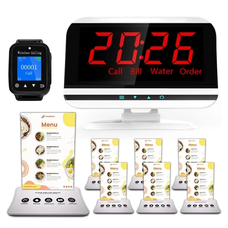 Wireless Calling Pager System Guest Table Call Button Paging Waiter Pager Receiver Beeper Service Calling System for Restaurant