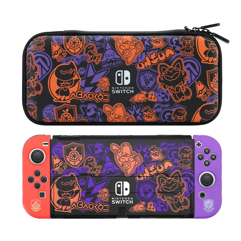 Scarlet Violet For Nintendo Switch OLED EVA Carrying Case Set Bag Base Housing Keycap Shell Game Accessories