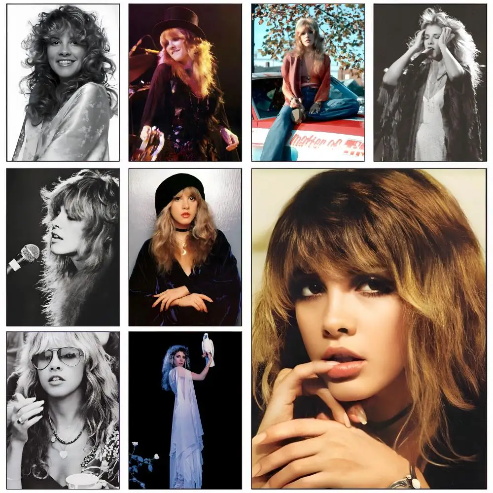 Hot S-stevie singer N-nicks Poster HD Self-Adhesive Wall Decor Home Office Dorm Bedroom & More Ideal Gift Choice