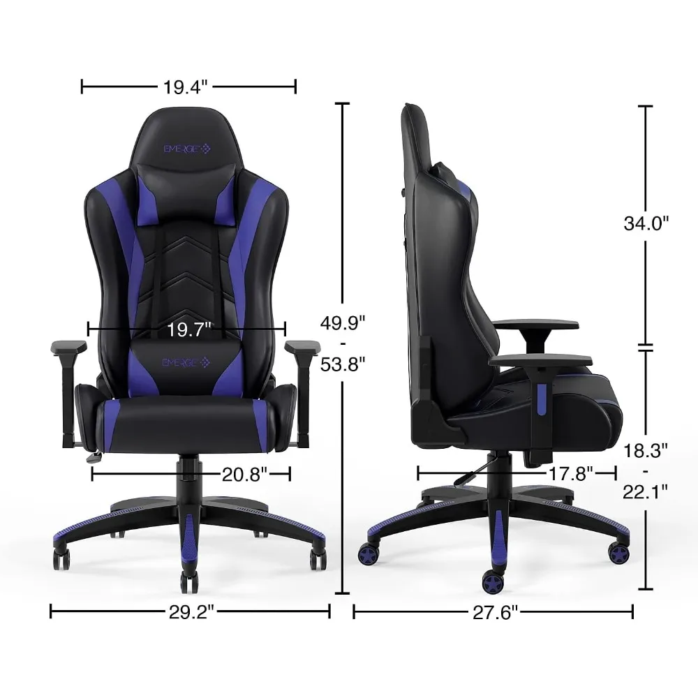 Gaming Chair 2PCS with Adjustable Height & Corresponding Part Packs, Additional Head and Lumbar Pillows, Office Chair