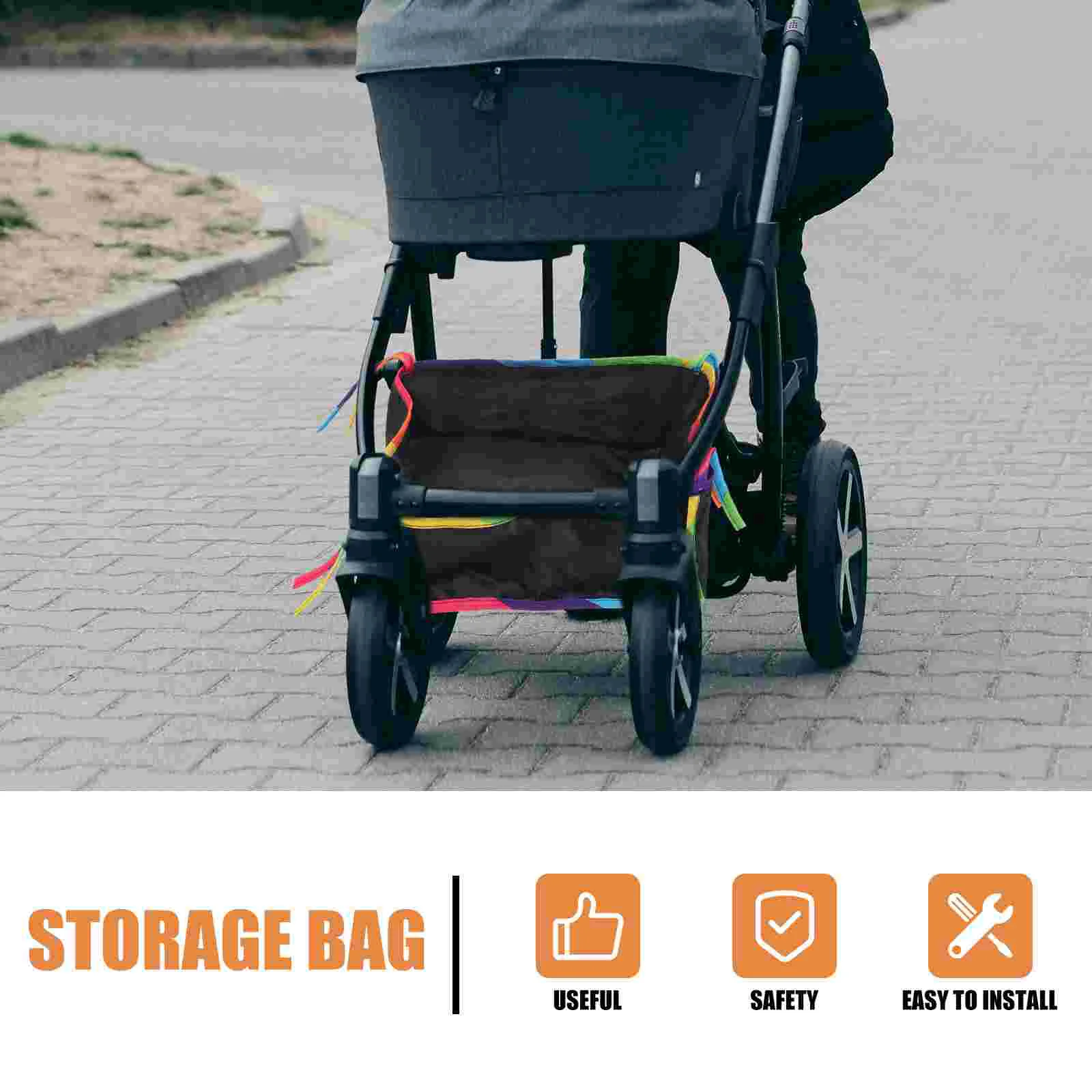 Stroller Bottom Storage Basket Organizer Bag Baby Pouch Wagon Shopping Small Oxford Cloth Cup Holder Car