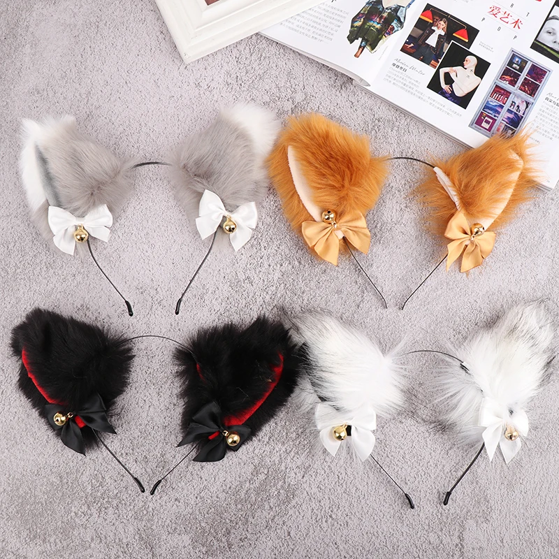 Diadema con orejas de gato para mujer, aro de pelo de Anime Kawaii, accesorios para el cabello para fiesta de Cosplay de Halloween