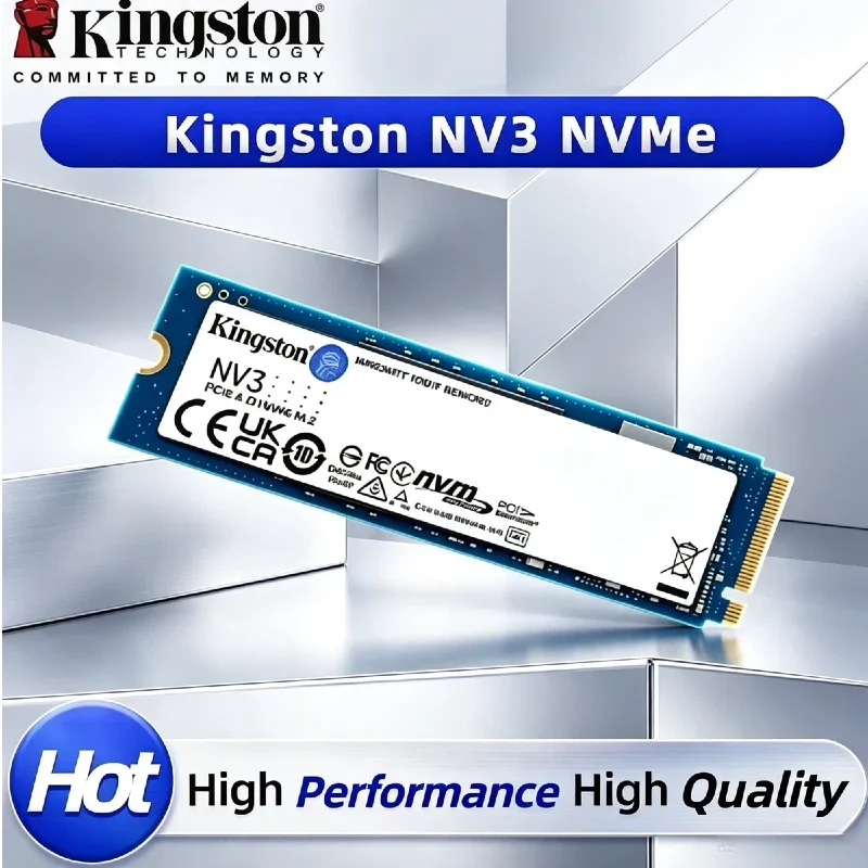 Kingston NV3 NVMe M.2 2280 Gen4.0 x4 SSD 500GB 1TB 2TB Unidade de Estado Sólido Rápida para Armazenamento de Desktop e Laptop
