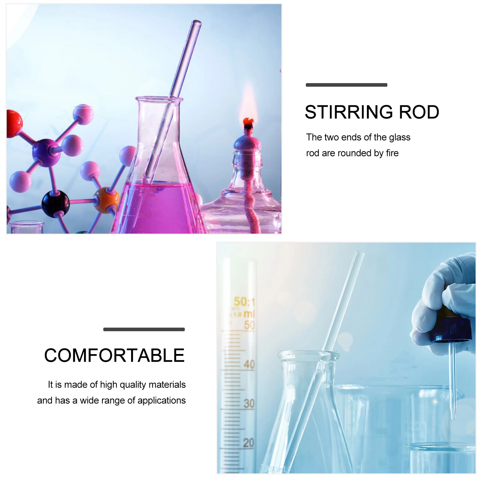 1 Set Acrylic Friction Electrification Rod Static Experiment Supply For Physics Teaching Aids Laboratory School Use Experimental