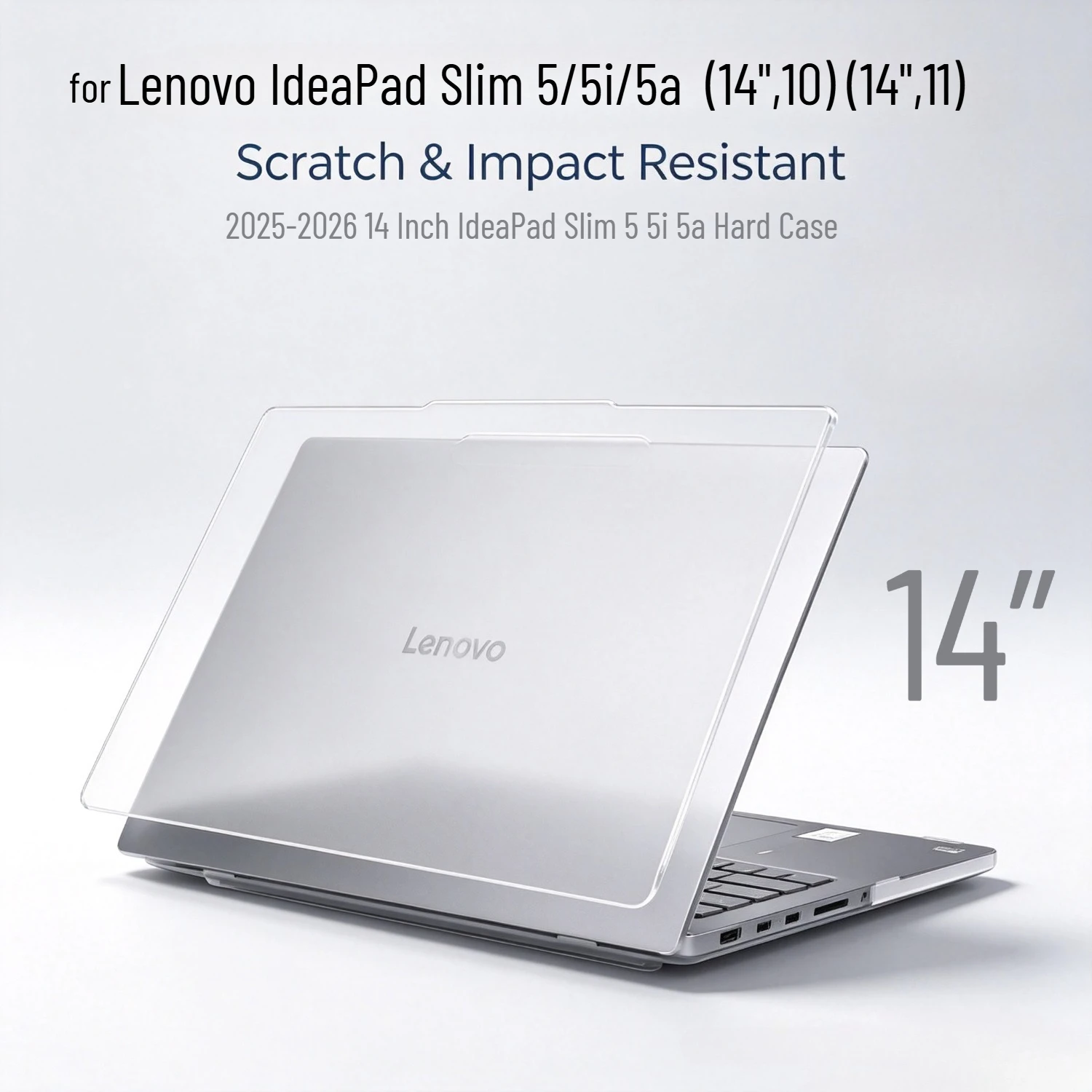 Frosted Clear Laptop Case for 2025-2026 Lenovo IdeaPad Slim 5 5a 5i Gen10/Gen11 Anti‑Scratch Shockproof Notebook Cover (14